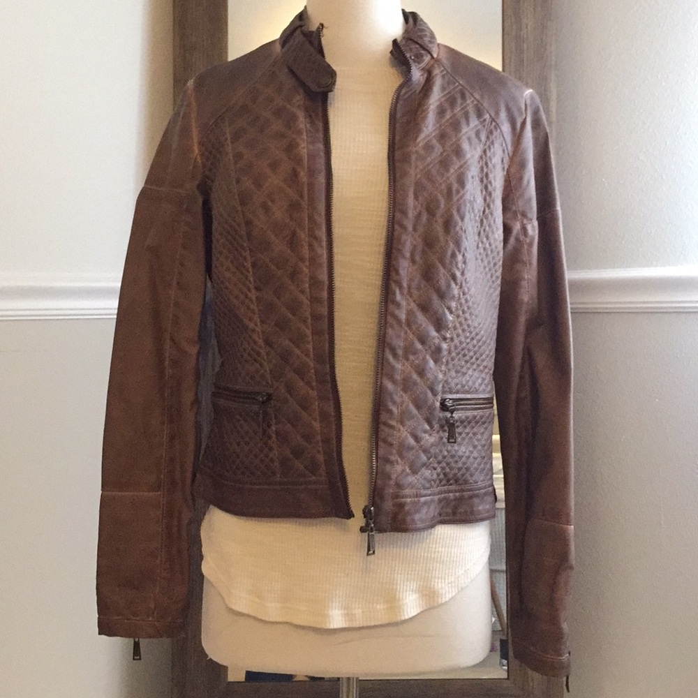 Light Brown Leather-Like Jacket
